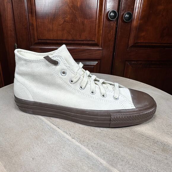 Converse CTAS Pro Mid Egret Brown Leather Shoes Mens 8.5 Womens 10.5 A09234C NEW - Picture 5 of 13